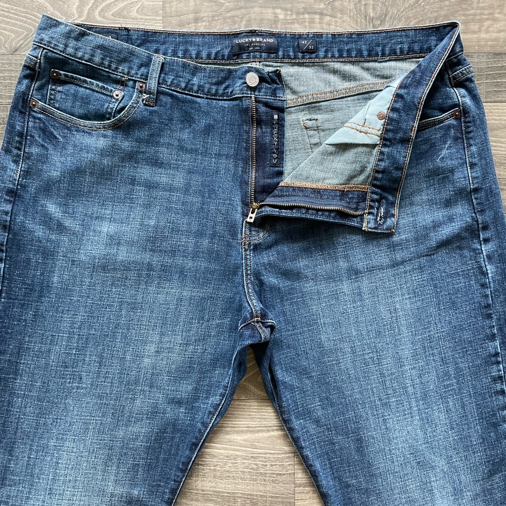 42x32 Lucky Brand 181 Relaxed Straight Jeans Men’s Blue Denim Stretch 7M12170